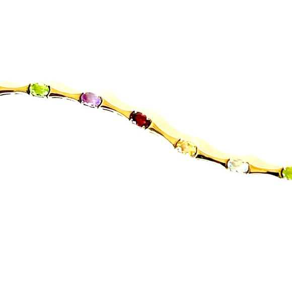 Vintage DBJ .925 SS Tennis Bracelet Semi-precious Gems - Picture 2 of 4